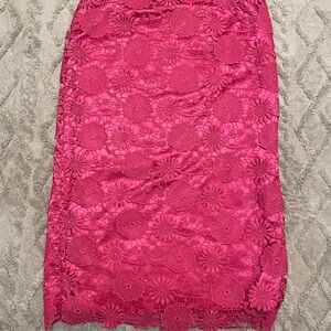 Preston & York Vibrant Pink Floral Lace Pencil Skirt
